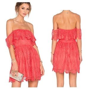 Lovers + Friends Off the Shoulder lace dress